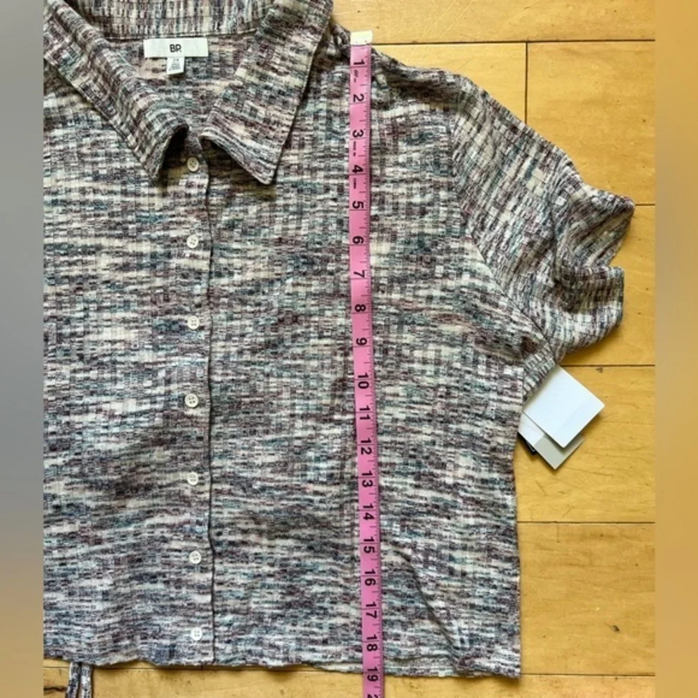 NWT BP. Button Up Shirt & Bralette set, space dyed, blue purple marl, size 2X‎
